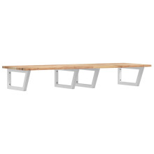 vidaXL Basin Shelf Wall Mounted Bathroom Countertop Steel & Solid Wood Acacia