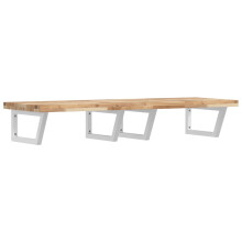 vidaXL Basin Shelf Wall Mounted Bathroom Countertop Steel & Solid Wood Acacia