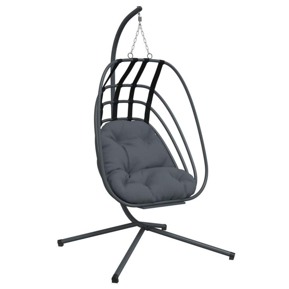 vidaXL Hanging Egg Chair with Stand Garden Swing Egg Chair Anthracite Steel