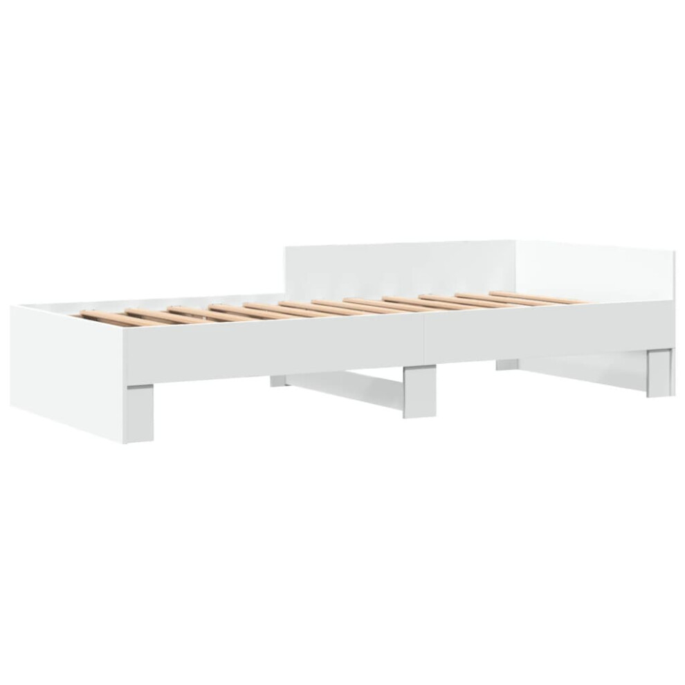 Vidaxl Bed Frame Bedroom Bed Base Bedstead White 90X200 Cm Engineered Wood
