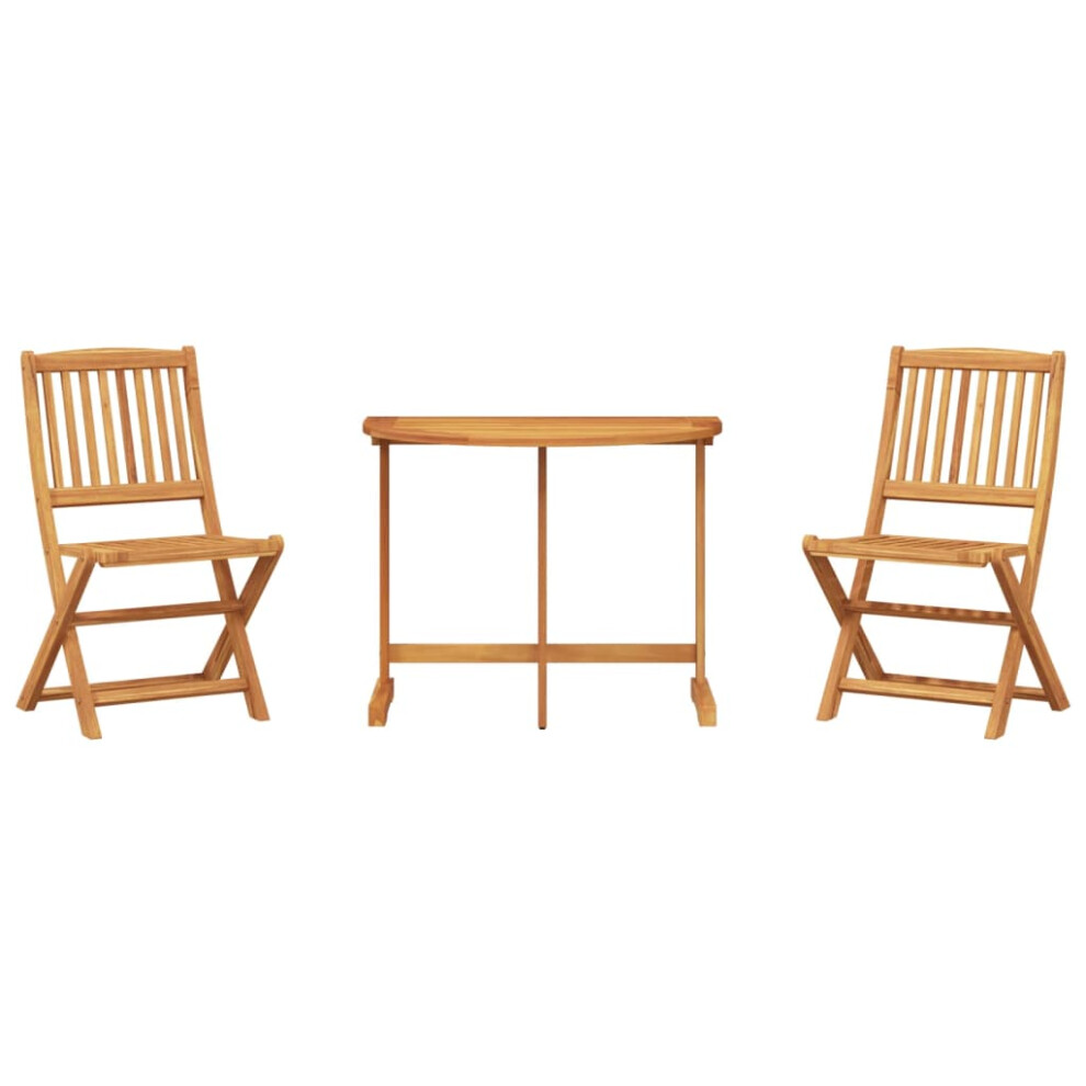 Vidaxl Folding Garden Dining Set 3 Piece Table And Chair Solid Wood Acacia
