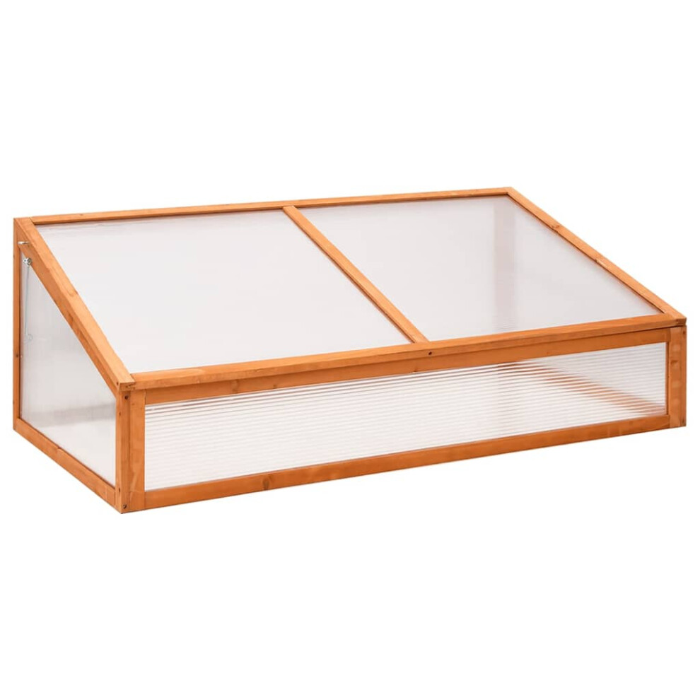 vidaXL Solid Wood Fir Greenhouse Orange Garden Planter Cold Frame Grow House