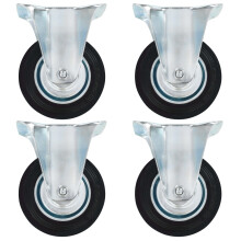 vidaXL 4x Fixed Casters 100mm Heavy Duty Wheels Trolley Furniture Handing