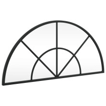vidaXL Wall Mirror Hall Bedroom Makeup Mirror Hanging Mirror Black Arch Iron