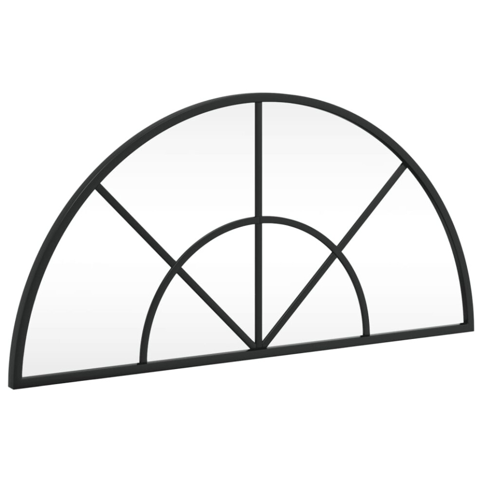 Vidaxl Wall Mirror Hall Bedroom Makeup Mirror Hanging Mirror Black Arch Iron
