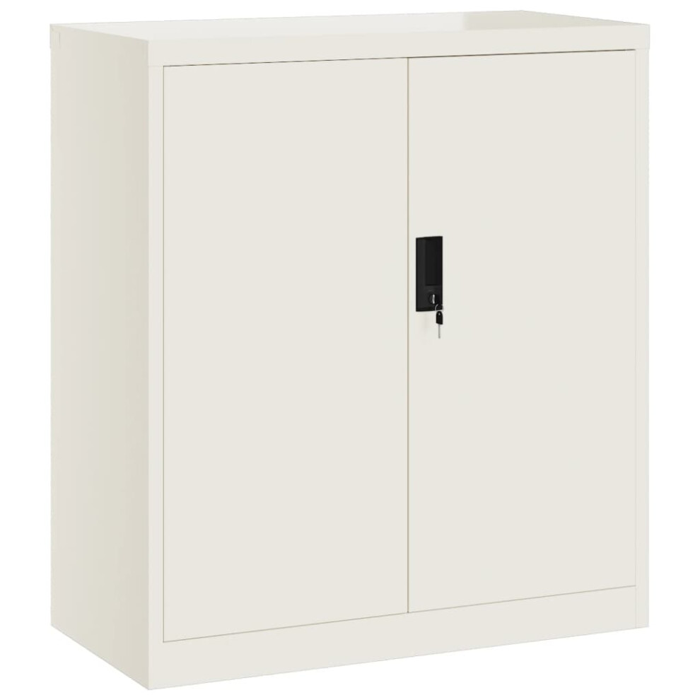 vidaXL File Cabinet Locking Office Storage Cabinet Filing Cabinet White Steel