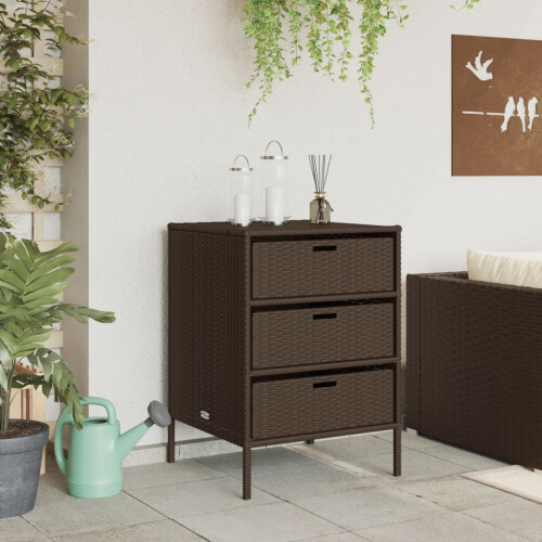 VidaXL vidaXL Gartenschrank Braun 55x59x80 cm Poly Rattan 2