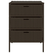 vidaXL Garden Storage Cabinet Outdoor Storage Box Cupboard Brown Poly Rattan