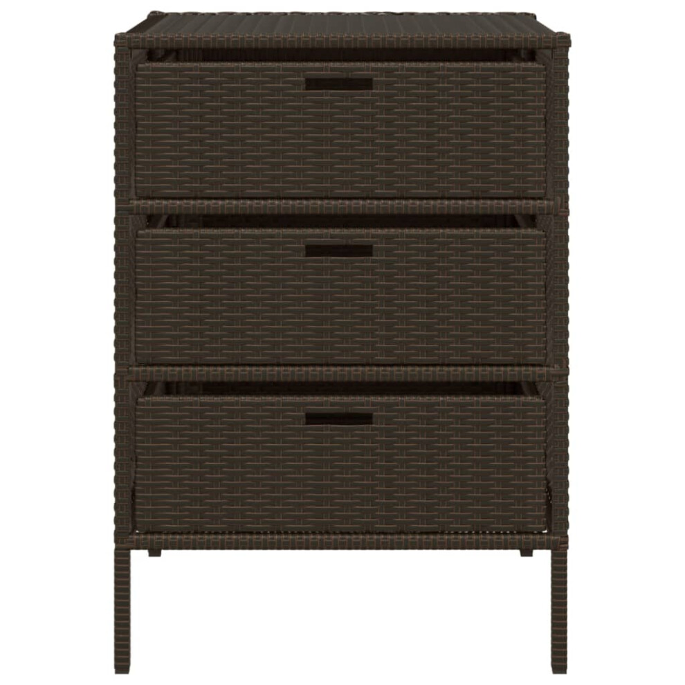 Vidaxl Garden Storage Cabinet Outdoor Storage Box Cupboard Brown Poly Rattan