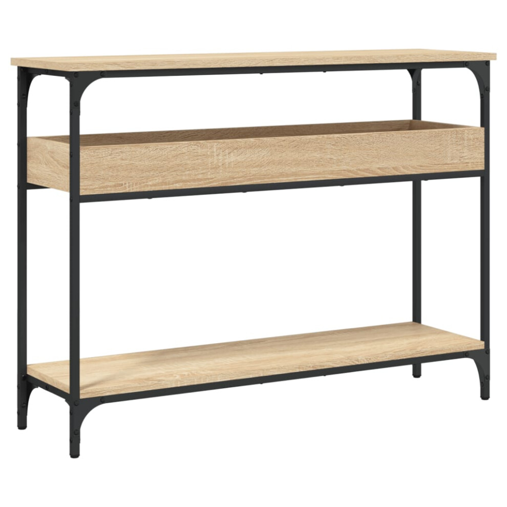 Vidaxl Console Table With Shelf End Side Table Sonoma Oak Engineered Wood