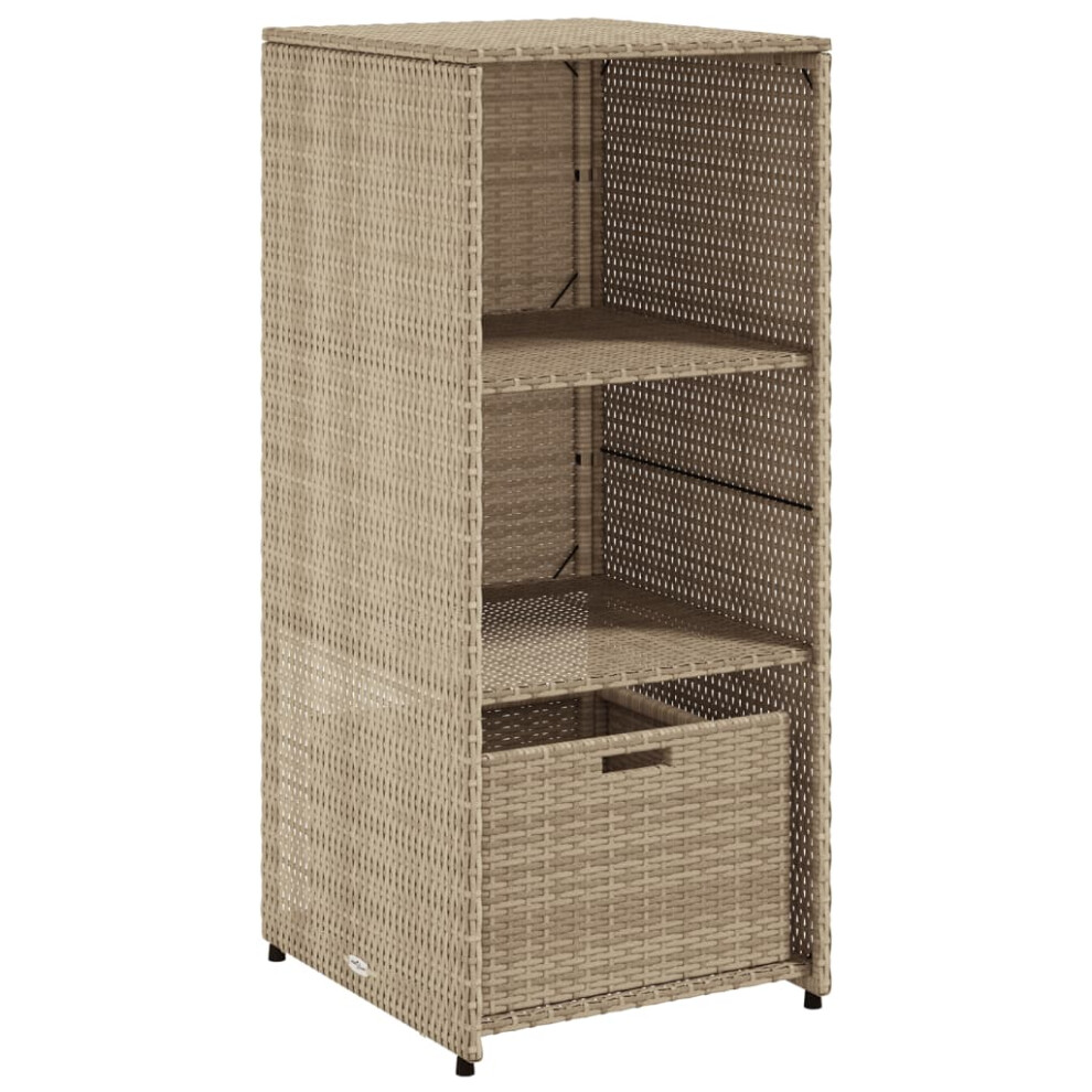 vidaXL Garden Storage Cabinet Outdoor Storage Box Cupboard Beige Poly Rattan