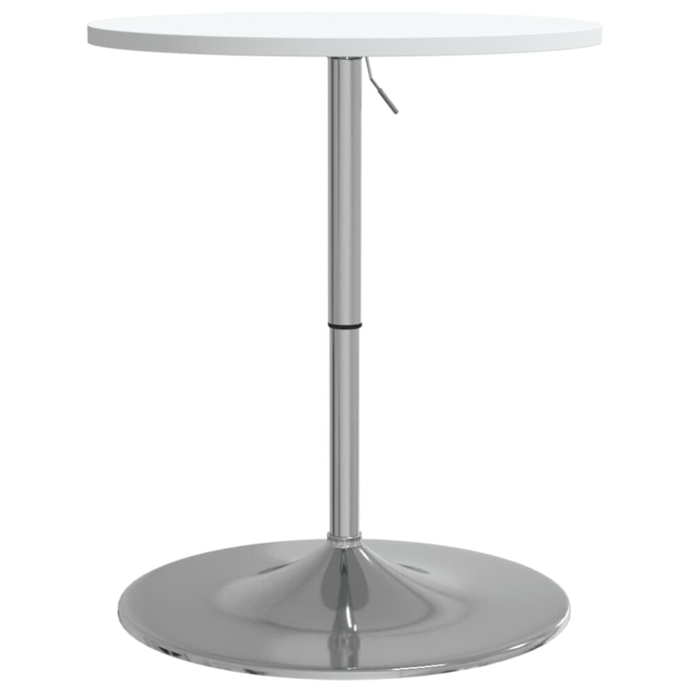 vidaXL Bar Table Kitchen Pub Table White Engineered Wood and Chromed Steel