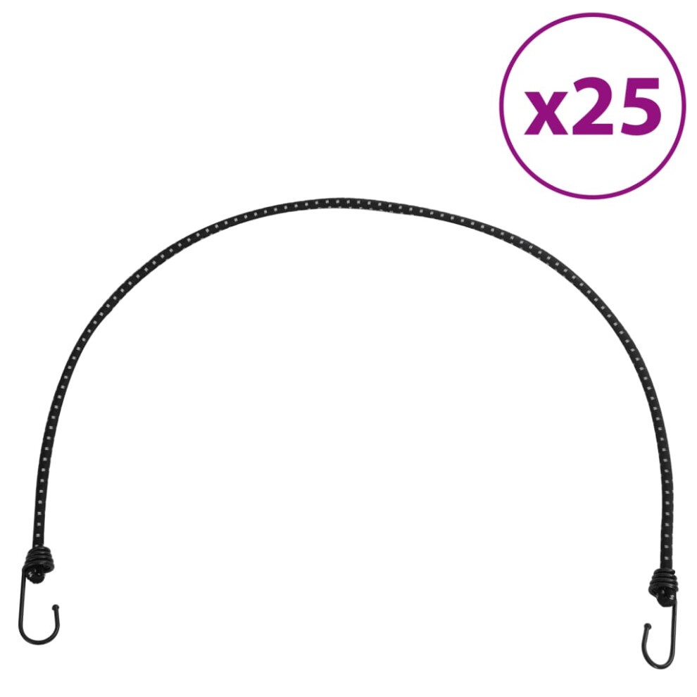 Vidaxl Bungee Cords With Reflective Strips And Hooks Bungee Straps 25 Pcs