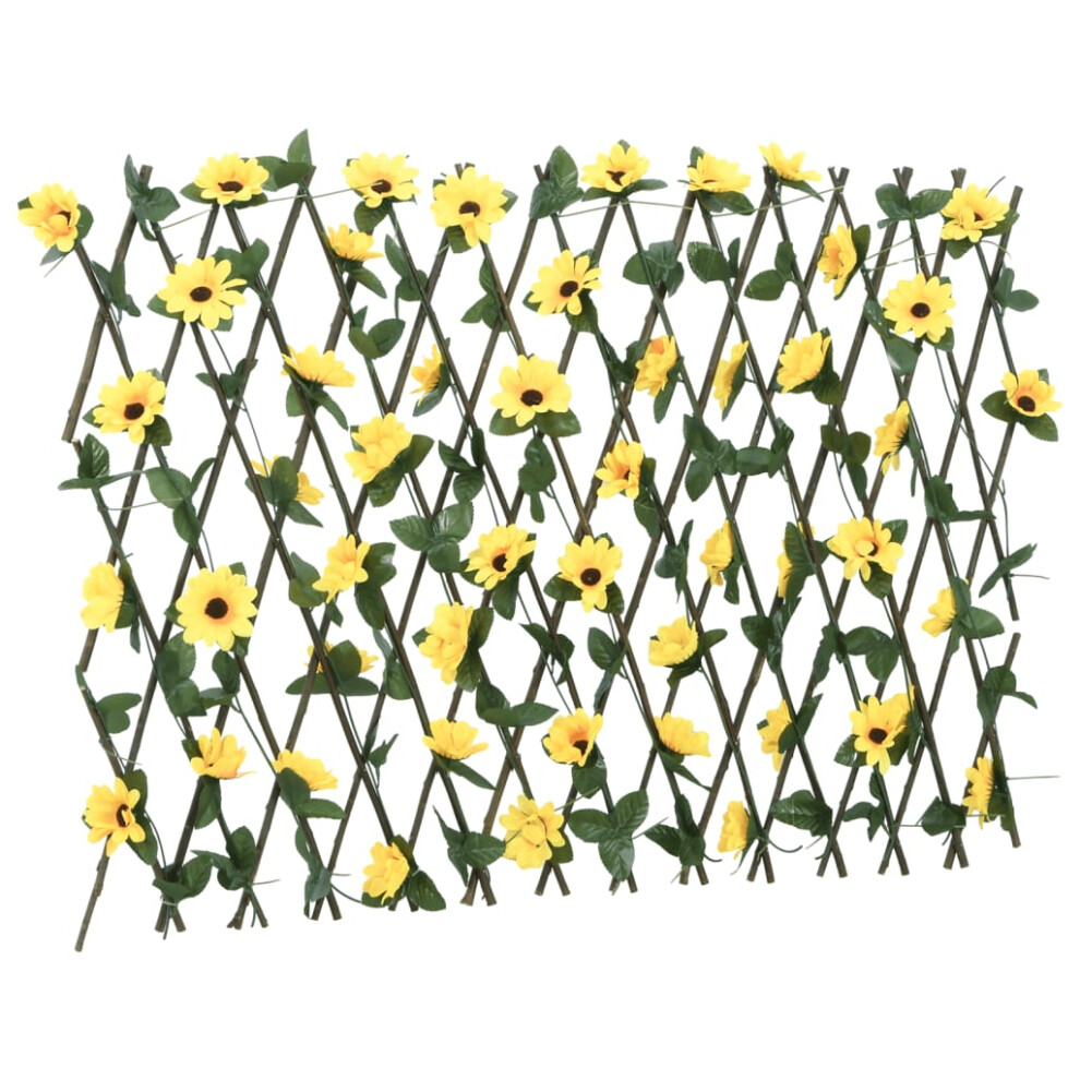 vidaXLÃÂ Artificial Ivy Trellis Expandable Privacy Fence Screen Yellow 180x60 cm