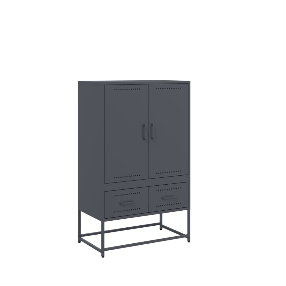 vidaXL Highboard Sideboard Cabinet Side Cupboard Anthracite Cold-rolled Steel