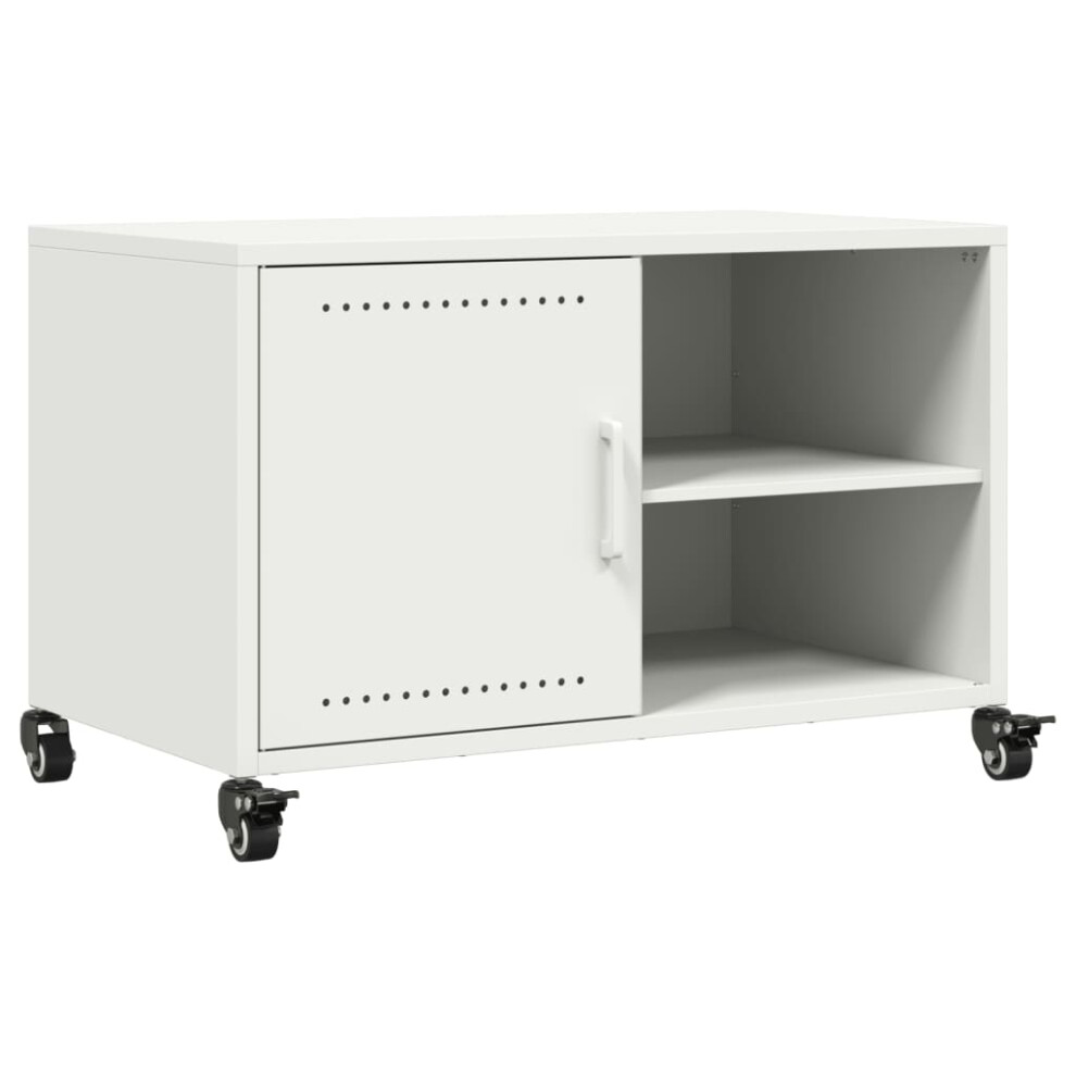 vidaXL TV Cabinet TV Stand TV Unit Media HiFi Cabinet White Cold-rolled Steel