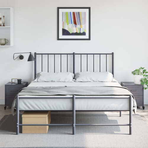 VidaXL vidaXL Bedside Cabinets Nightstand Bed Table Side Table 2 pcs Anthracite Steel 2