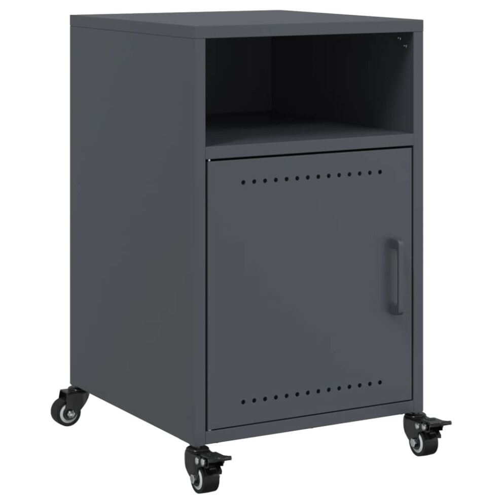 vidaXL Bedside Cabinet Nightstand Bed Side Table Bed Cabinet Anthracite Steel