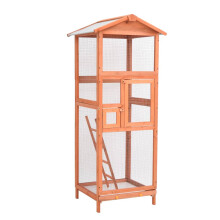 vidaXL Solid Firwood Bird Cage Wooden Bird House Aviary Small Animal Habitat