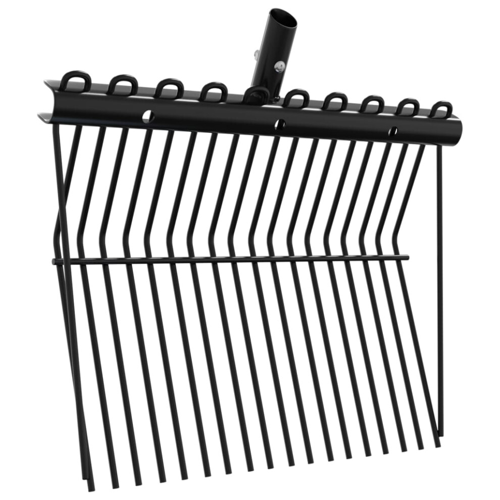 vidaXL Pitchfork Head with 18 Tines Pitch Fork Replacement Head Black Steel