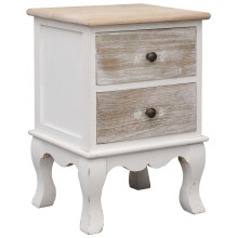vidaXL Bedside Cabinet Paulownia Wood Nightstand Table Bedside Drawer Cabinet