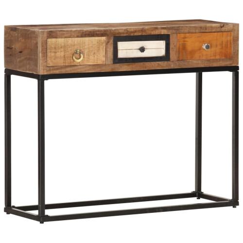 VidaXL vidaXL Console Table Gold 90cm Solid Reclaimed Wood End Side Stand Cabinet