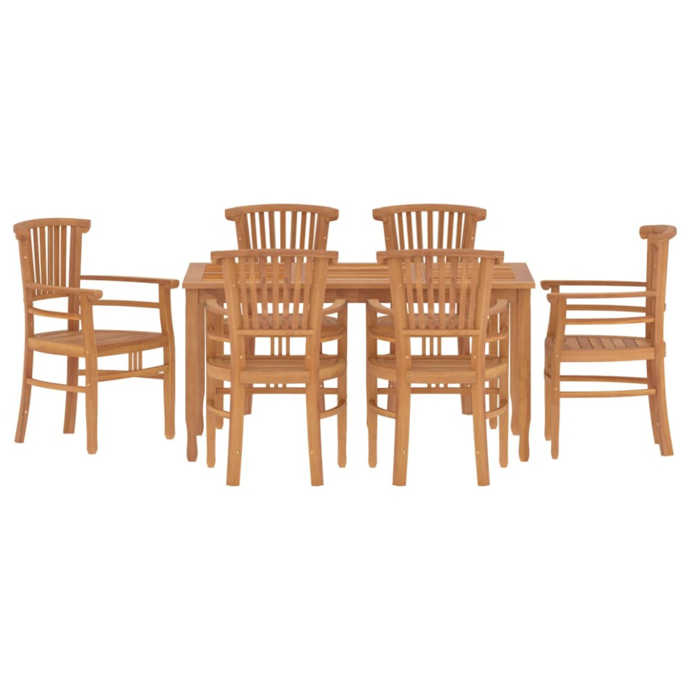 vidaXL Garden Dining Set Outdoor Dining Table and Chair 7 Piece Solid Wood Teak