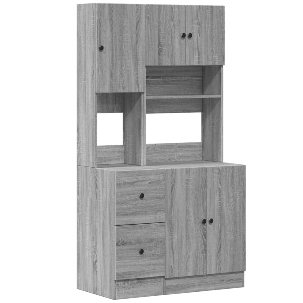 Vidaxl Kitchen Cabinet Storage Cabinet Cupboard Grey Sonoma Engineered Wood