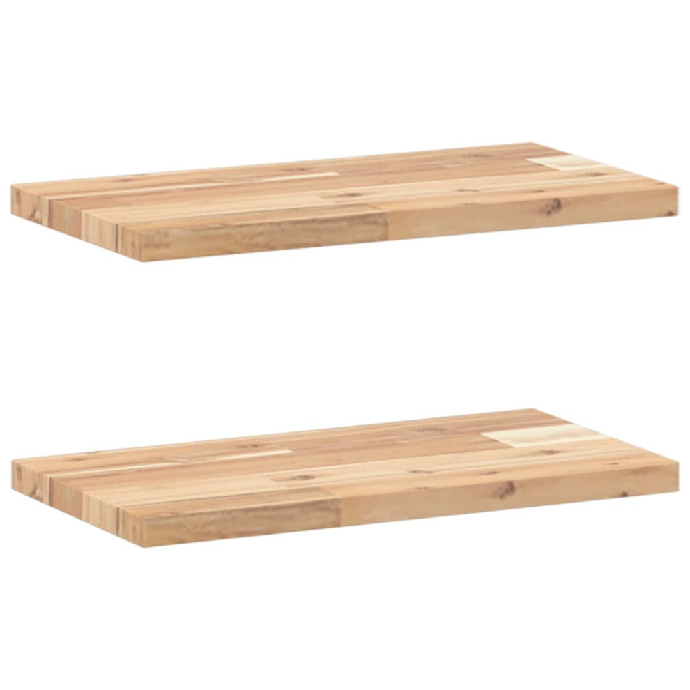 Vidaxl Floating Shelves Storage Wall Shelf 2 Pcs Untreated Solid Wood Acacia