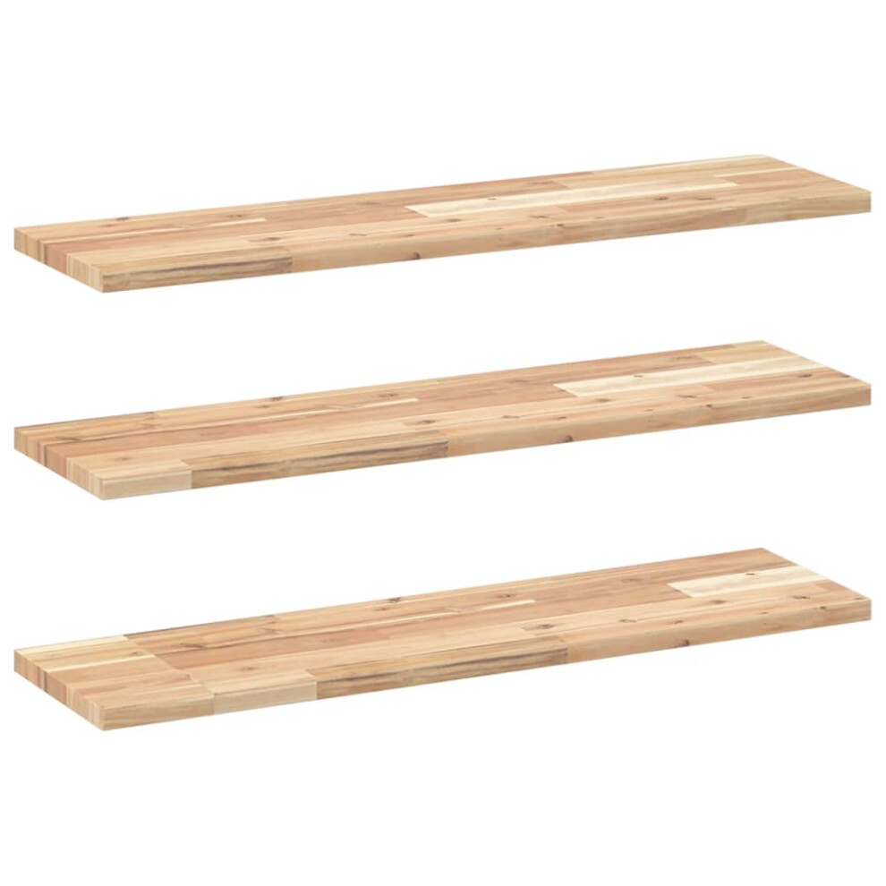 Vidaxl Floating Shelves Storage Wall Shelf 3 Pcs Untreated Solid Wood Acacia