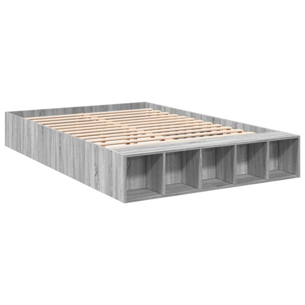 Vidaxl Bed Frame Home Bed Base Bedstead Grey Sonoma 140X200 Cm Engineered Wood