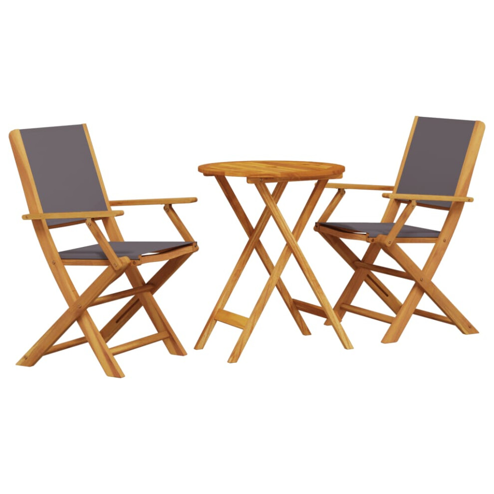 vidaXL Bistro Set 3 Piece Outdoor Bar Set Anthracite Fabric and Solid Wood