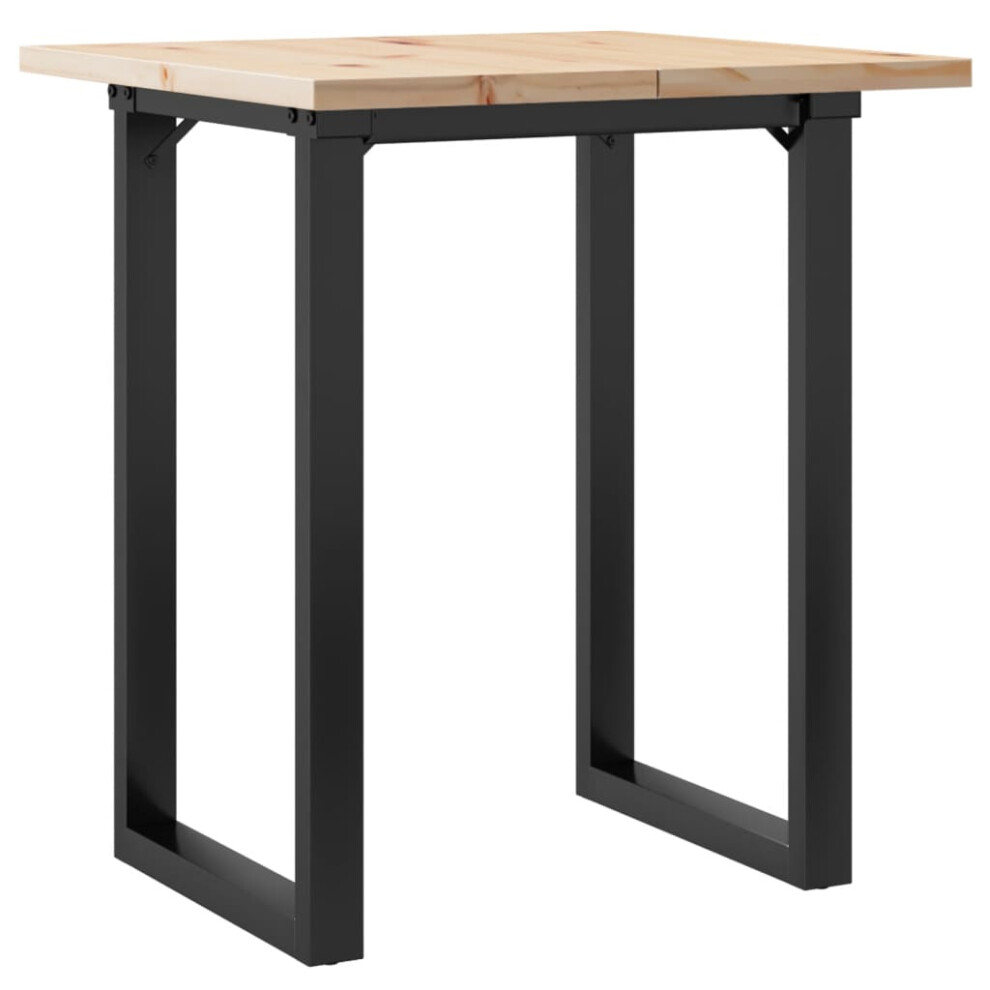 Vidaxl Dining Table Kitchen Dinner Table O-Frame Solid Wood Pine And Steel