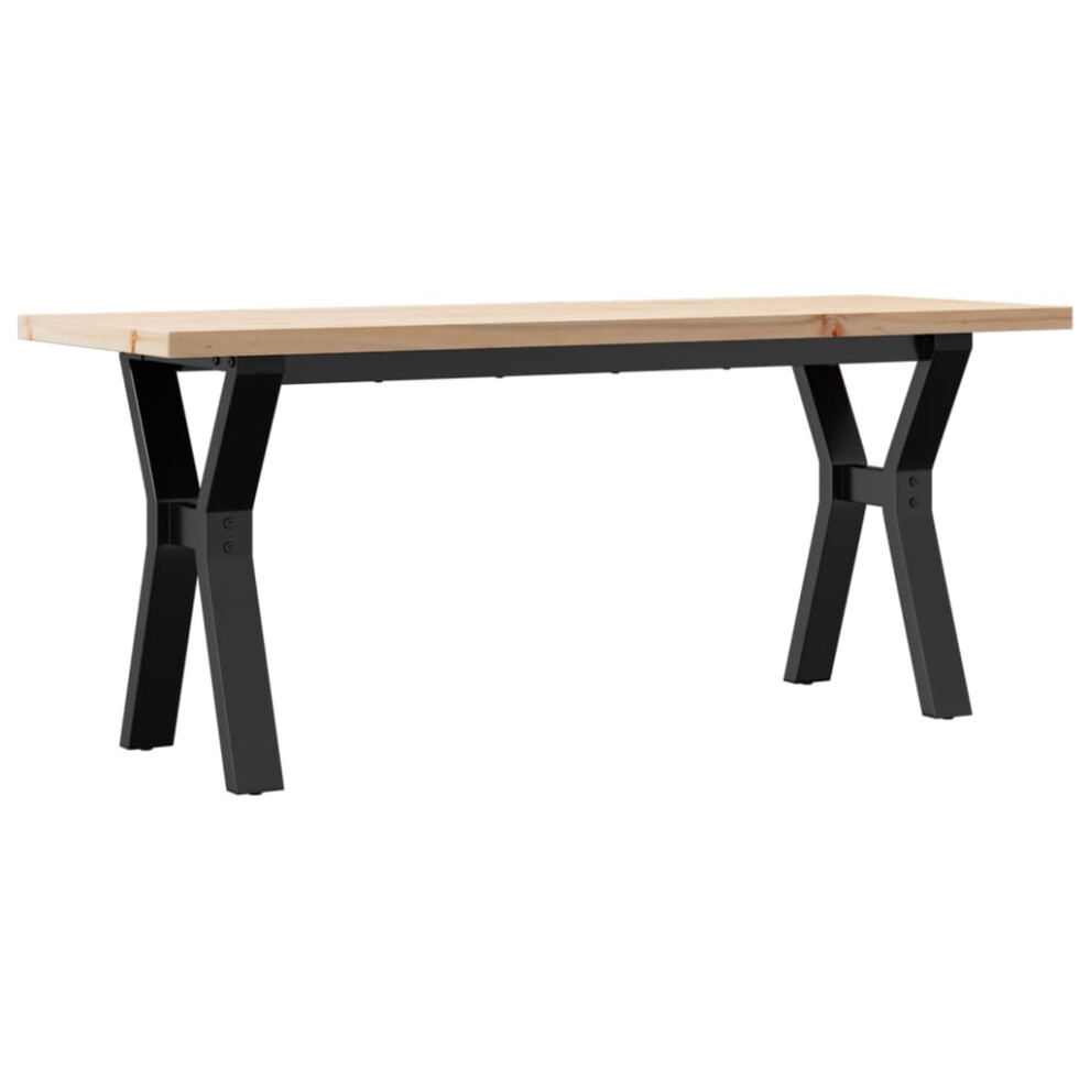 Vidaxl Coffee Table End Table Side Table Y-Frame Solid Wood Pine And Steel