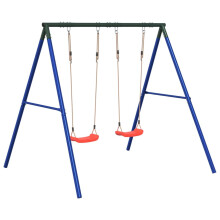 vidaXL Outdoor Swing Set with 2 Swings Garden Play Swing Seat Kids Swing Set