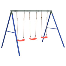 vidaXL Outdoor Swing Set with 3 Swings Garden Play Swing Seat Kids Swing Set
