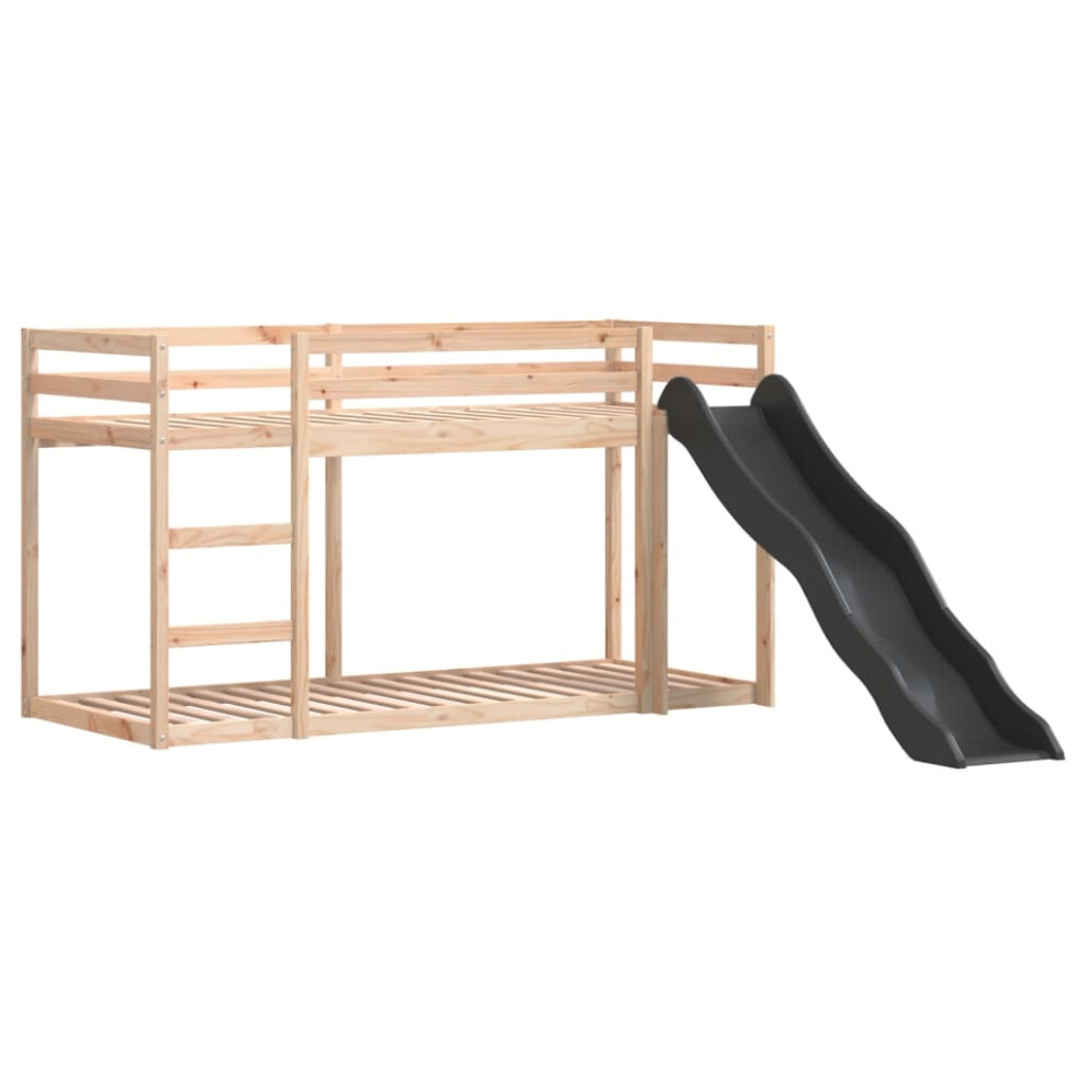 Vidaxl Bunk Bed With Slide And Ladder Loft Bed Frame 80X200 Cm Solid Wood Pine