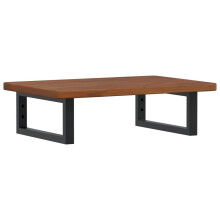 vidaXL Basin Shelf Wall Mounted Bathroom Countertop Steel and Solid Wood Oak