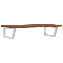 vidaXL Basin Shelf Wall Mounted Bathroom Countertop Steel and Solid Wood Oak