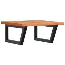 vidaXL Basin Shelf Wall Mounted Bathroom Countertop Steel and Solid Wood Beech
