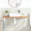 VidaXL vidaXL Basin Shelf Wall Mounted Bathroom Countertop Steel and Solid Wood Beech 3