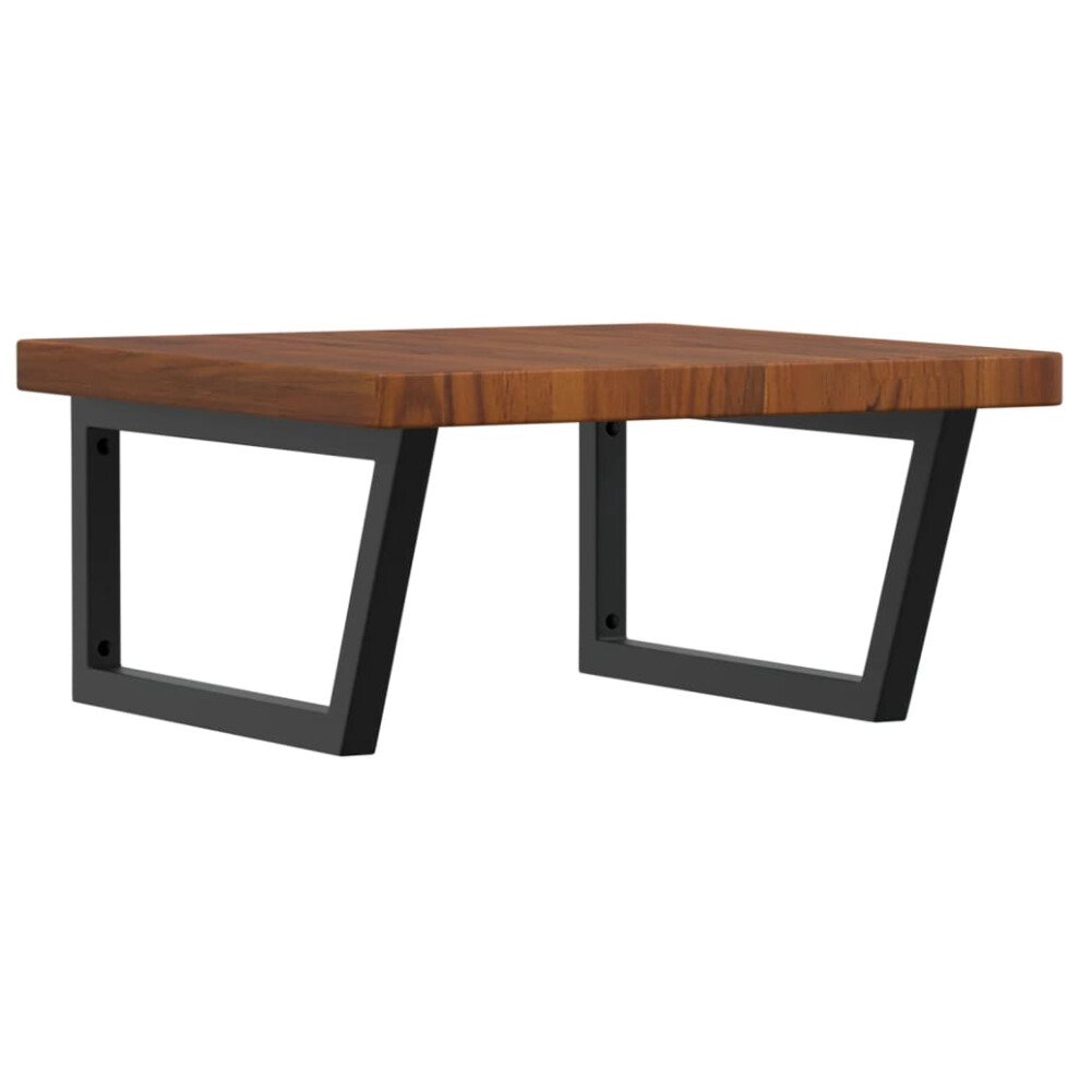 vidaXL Basin Shelf Wall Mounted Bathroom Countertop Steel and Solid Wood Oak