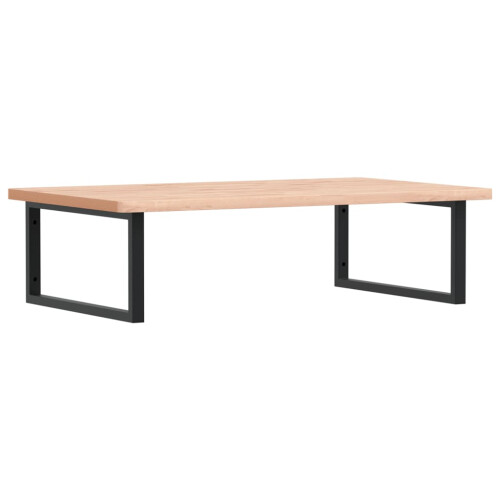 VidaXL vidaXL Basin Shelf Wall Mounted Bathroom Countertop Steel and Solid Wood Beech