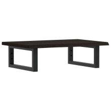 vidaXL Basin Shelf Wall Mounted Bathroom Countertop Steel and Solid Wood Oak
