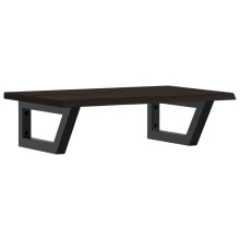 vidaXL Basin Shelf Wall Mounted Bathroom Countertop Steel and Solid Wood Oak