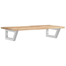 vidaXL Basin Shelf Wall Mounted Bathroom Countertop Steel & Solid Wood Acacia