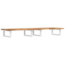 vidaXL Basin Shelf Wall Mounted Bathroom Countertop Steel & Solid Wood Acacia