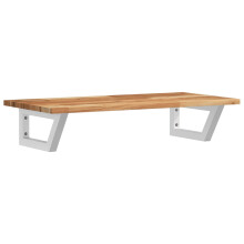 vidaXL Basin Shelf Wall Mounted Bathroom Countertop Steel & Solid Wood Acacia