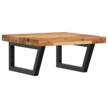 vidaXL Basin Shelf Wall Mounted Bathroom Countertop Steel & Solid Wood Acacia