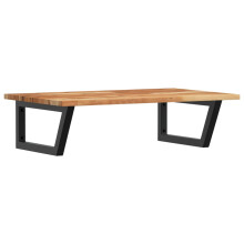 vidaXL Basin Shelf Wall Mounted Bathroom Countertop Steel & Solid Wood Acacia